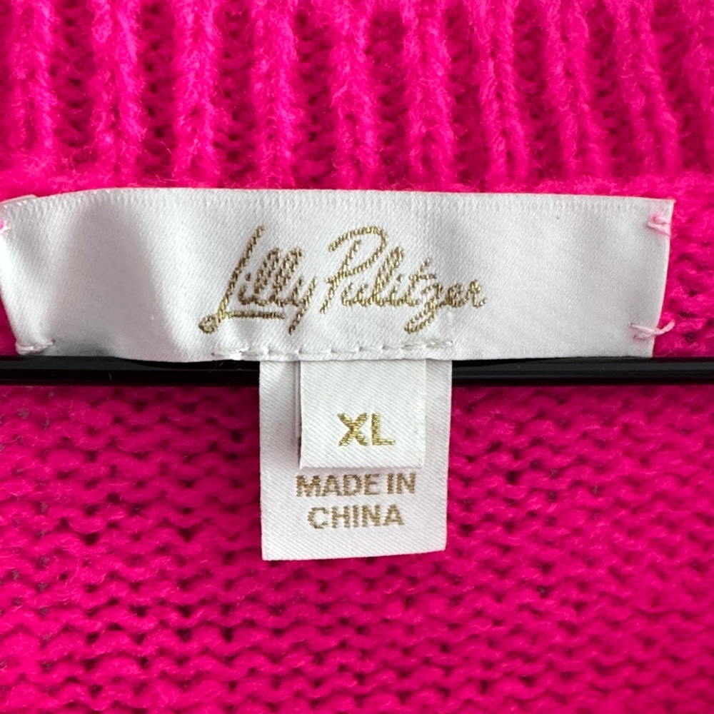 Lilly Pulitzer Elizabelle Fruit Pink Coastal Floral Sweater XL NWOT - Picture 3 of 9